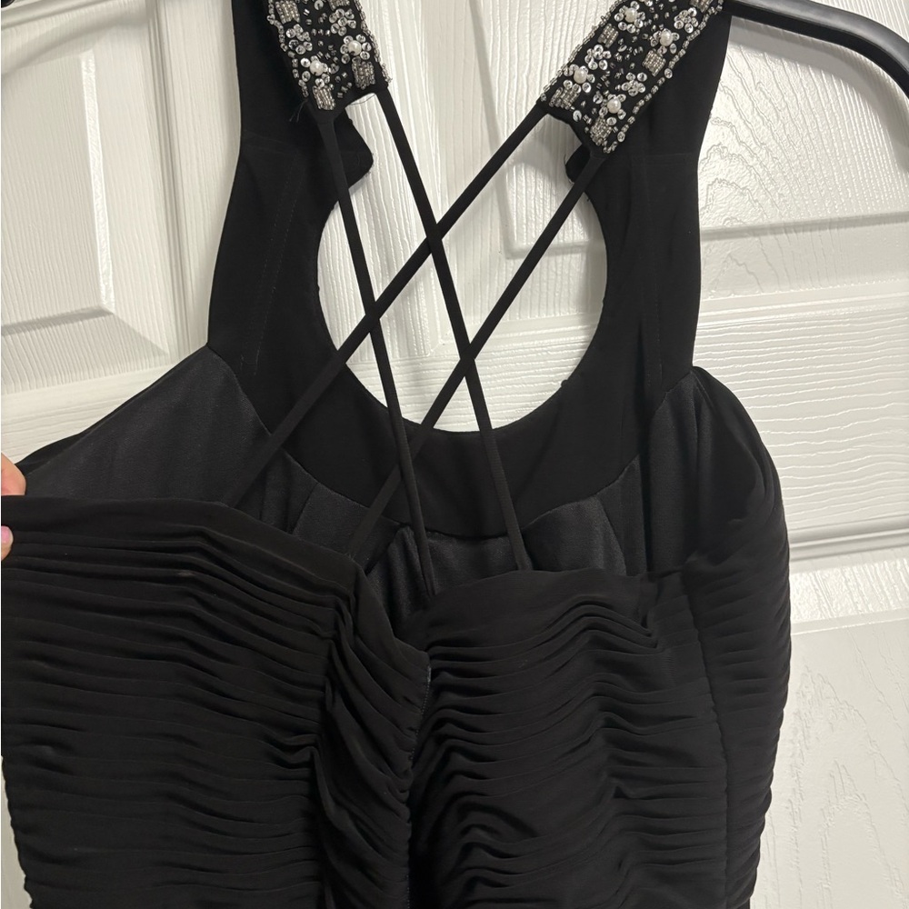JS Boutique Black Backless Dress with Silver Accents - Picture 5 of 6